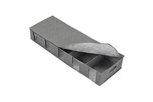 Foldable Under Bed Bags Pack 5 Grid Under Bed Storage Boxes Thick Breathable Underbed Clothes Storage Bags Zippered Organizer