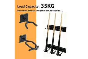 Heavy Duty Wall Mount Storage Rack 35KG Load Garage Organizer Hooks for Long Items Pegboard Slot Board Display Stand Rack