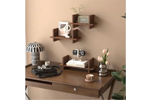 Clearance Modern Eco-Friendly Wooden Wall Mounted Three-Tier Storage Rack and Shelf with Multifunction Design