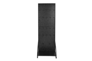 Black Roller Storage Pegboard Display Stand with 30 Hooks and Panels for Wall Storage