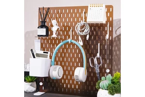 Hole-Free Acrylic Pegboard Storage Rack Accessories Kitchen Entryway Wall Storage Wall-Mounted Perforated Panel