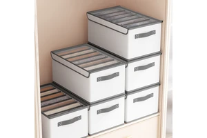 Stackable Fabric Storage Cube Drawer Organizer For Wardrobe Clothes Sock Underwear & Pants Jeans Portable & Convenient