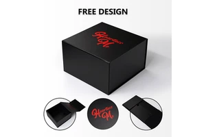 Custom Black Foldable Magnetic Paper Gift Box Eco Friendly Logo Designer Cardboard Packaging Magnetic Closure Box with logo