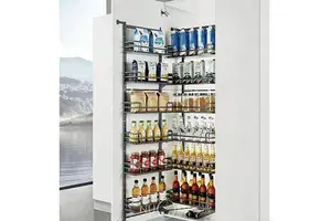 Cabinet Storage Tall Pull Out Metal Organizer Kitchen Pantry Unit