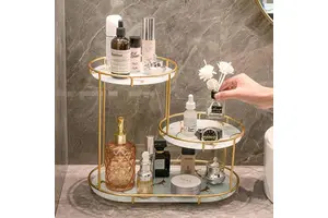 Desktop Cosmetic Skin Care Storage Rack Metal Makeup and Perfume Organizer