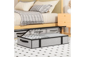 Under Bed Storage Box Grey Rectangle Clothing Storage Bag For Bedroom Home Use