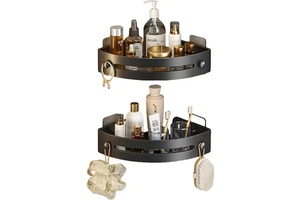 Wholesale 2-Tier Stainless Steel Floating Wall Mounted Rack Corner Bathroom Storage Living Room Spice Organizer for Kitchen Use