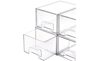 Makeup Storage Drawer Acrylic Bathroom Transparent Stackable Plastic Storage Box Dressing Table Cabinet Tableware Room