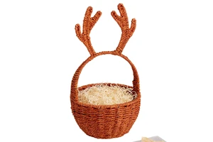 Vietnam Woven Rattan Christmas & Easter Gift Box Storage Basket Mini DIY Toy for Kids Room