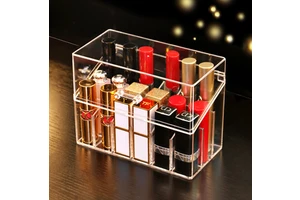 Makeup Cosmetic Organizer Factory Price Custom Modern Multifunction High Gloss Clear Acrylic Storage Boxes & Bins