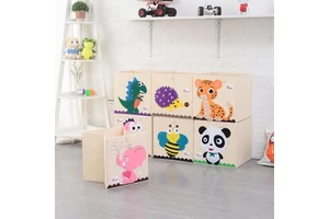 Custom Full Print Pattern Foldable Storage Cube Bin Collapsible Garment Clothes Sorting Organizer Kids Play Toy Storage Basket