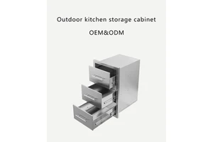 Special Stainless Steel Kitchen Storage Cabinet With Three Layers Of Drawers Wall Mount For Indoor/Outdoor Use Easy To Push Pull