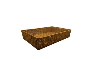 Handmade Eco-Friendly Rattan Woven Modern Multifunction Rectangle Basket Picnic Outdoor Hotel Food Storage Fruit Home