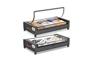 New Shoes Clothes Organizer Underbed Storage Containers Space Saving Rolling Drawers Under Bed Storage With Wheels