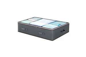 Foldable Under Bed Storage Containers and Closet Organizers with Fabric Europe Style for Linen Sheets Blankets Clothing