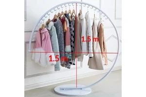 Wrought Iron Floor-Standing Coat Rack-Creative Fashionable Bedroom/Clothing Store Display Rack with Storage