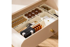 Scalable PP Injection-Molded Eco-Friendly Multifunction Desk Drawer Organizer Trays Storage Bins for Makeup Desktop Storage