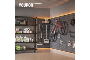 Multi-level Wall-mounted Tool Storage Rack and Organizer, Suitable for Use in Storage Rooms, Homes, and Garages.