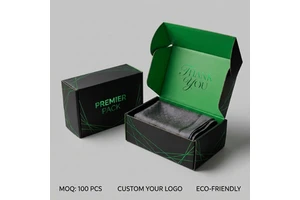 Small Custom Printing Black Corrugated Recyclable Shoes Clothes Mailing Paper Cardboard Packaging Custom Mailer Boxes