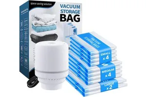 Vacuum Seal Bags Clothing Organizer 12 Pack Space Saver Storage Bags for Travel Luggage