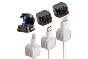 Adjustable Magnetic Cable Clip Foldable Plastic Cord Holder for Kitchen Table Desk Wall Organizing Cable Management Wire
