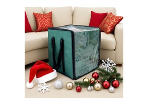 Large Foldable Christmas Ornament Storage Boxes with 5 Separate Divided Trays Classic Design for Gift Decoration Storage
