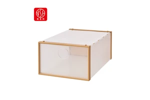 NSH6076 Modern Clear Stackable Shoe Storage Box Foldable Shoe Storage Box Custom Clear Shoe Box