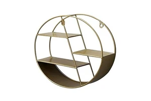 Handmade Metal Gold Color Shelf Rack Trending Design Round Shape Kitchen Rack With Prime Quality Rack