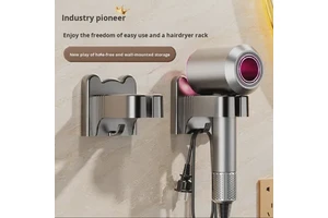 Modern and Simple White/Black/Grey Storage Rack Wall Mounted Bathroom Bracket Hair Dryer Holder