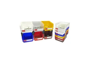 6pcs 13.5x10.5x7.6cm/5x4x3in Plastic Hanging Stackable Desk Makeup Table Storage Organizer Bin Organization and Storage Supplies