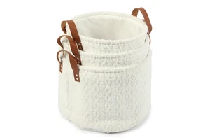 Fabric Basket Woven Storage Rope Basket Fabric Storage Bins Portable Organizer Storage Basket with Handle