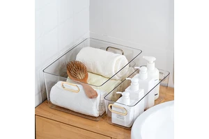 Transparent Modern Plastic Drawer Storage Box Organizer with Leak-Proof & Air-Tight Design for Office Kitchen Home