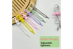Reusable Silicone Cable Straps, Multi-Functional Cord Organizer for Data Cables & Wires