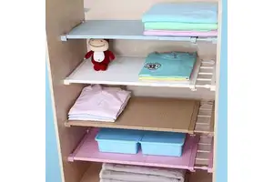 Adjustable Storage Rack Organizer DIY Divider Separator for Cabinet Wardrobe Cupboard Kitchen Bathroom