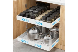 Pull Out Cabinet Organizer Expandable Heavy Duty Slide Out Drawers Roll Out Shelf Storage for Kitchen Base Cabinet Organization