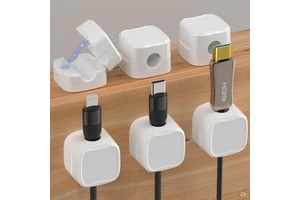 Data Line Magnetic Absorption Storage Fixing Clip with Traceless Finish Plastic Material Custom Logo Cables Storage