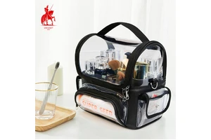 Fashionable PVC Multi-Functional Travel Large Waterproof Cases for Storage Toiletry Custom Cosmetic Makeup Bags