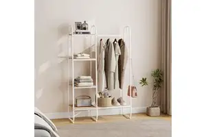 Heavy Duty Multi-Functional Durable Carbon Steel Modern Standing Type Coat Rack with Storage for Living Room