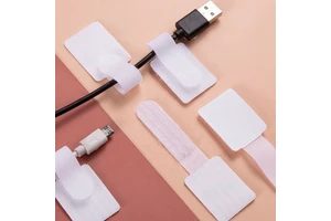 Cable Management Self-Adhesive Hook and Loop Cable Holder Cord Organizer Wall Strap Sticky Cable Strap for Office and Home