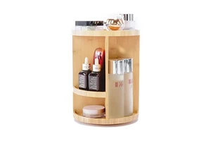 Cheap 360-Degree Rotating Bamboo Brush Holder Organiser Beauty Cosmetic Display Bamboo Make up Organizer