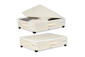 Underbed Storage Box with Wheels Multifunction Clothes Storage for Bedroom