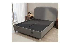 Modern Bamboo Steel Frame Upholstered Bed Base Storage Box Hydraulic Lift System Commercial Grade B2B Wholesale Bedding Bedding