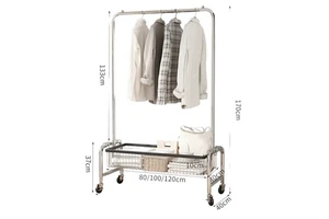 High Quality Coat Rack Floor Hanger Coat Rack Floor Standing Clothes Hanging Storage Clothes Coat Rack With Wheel