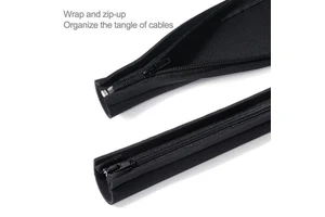 Bulk Stock Cylindrical Neoprene Wire Management Cable Sleeve With Zipper Easy-Wrapping Neoprene Wire Organizer Cable Sleeve