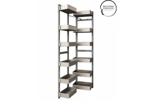 Champagne Gold Aluminium Kitchen Pantry Unit Organizer Storage Basket Cabinet Kitchen Accessory Soft Closing Sliding Pantry Unit