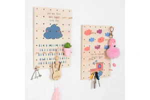 Wooden Pegboard Modular Display Organization Storage Wall Hanger Racks
