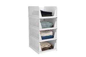 Hot Sale Durable Storage Bins Large Capacity Stackable Storage Baskets Space-Saving Drawer Organizers for Retailers Businesses