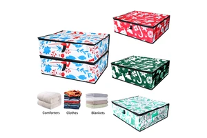 PP Waterproof Support Customization Foldable Cabinet Clothes Blankets Organizers Under Bed Storage Bags With Zipper