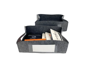 Eco-friendly Rectangle Felt Storage Organizer for Toiletry Basket Storage Box With Handles