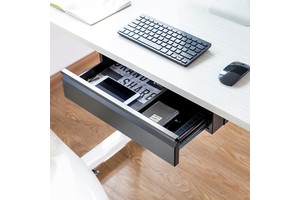 DA02-1 Under Desk Hidden Drawer Slim Metal Organizer Office Table Storage Box Space Saving Home Desk Accessories